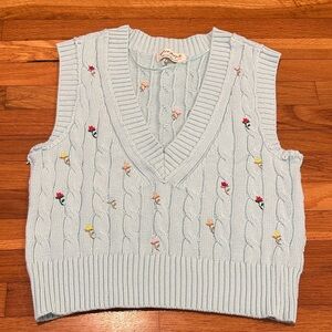 Free People Plumeria Floral Sweater Vest